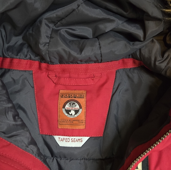 Napapijri Geographic Skidoo Winter Parka Jacket L (14) Faux Fur Hood Taped Seams - Picture 4 of 8